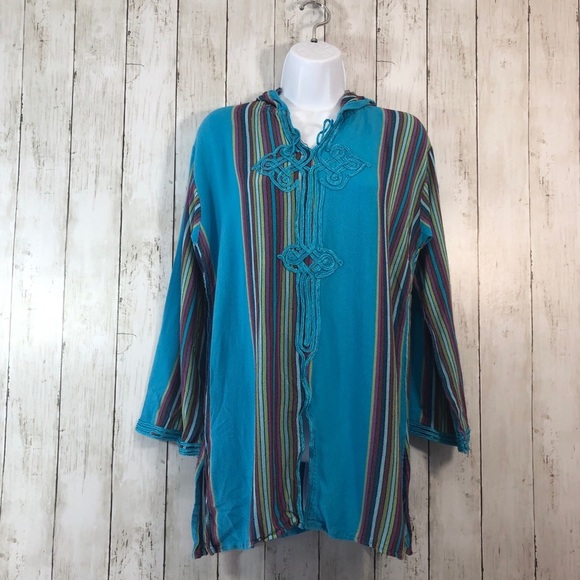Hooded Kaftan Tuniek Multicolored - Picture 1 of 9